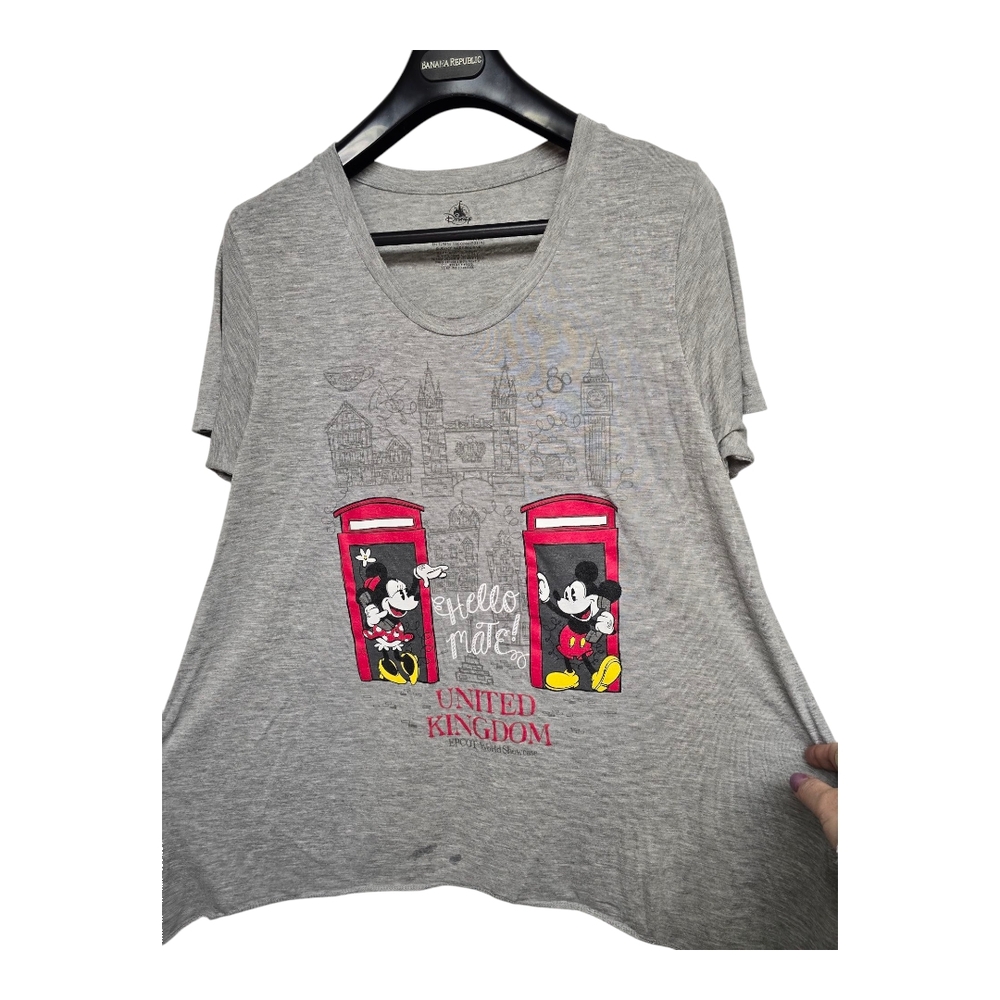 Gray Mickey Mouse United Kingdom Graphic Tee EPCOT
